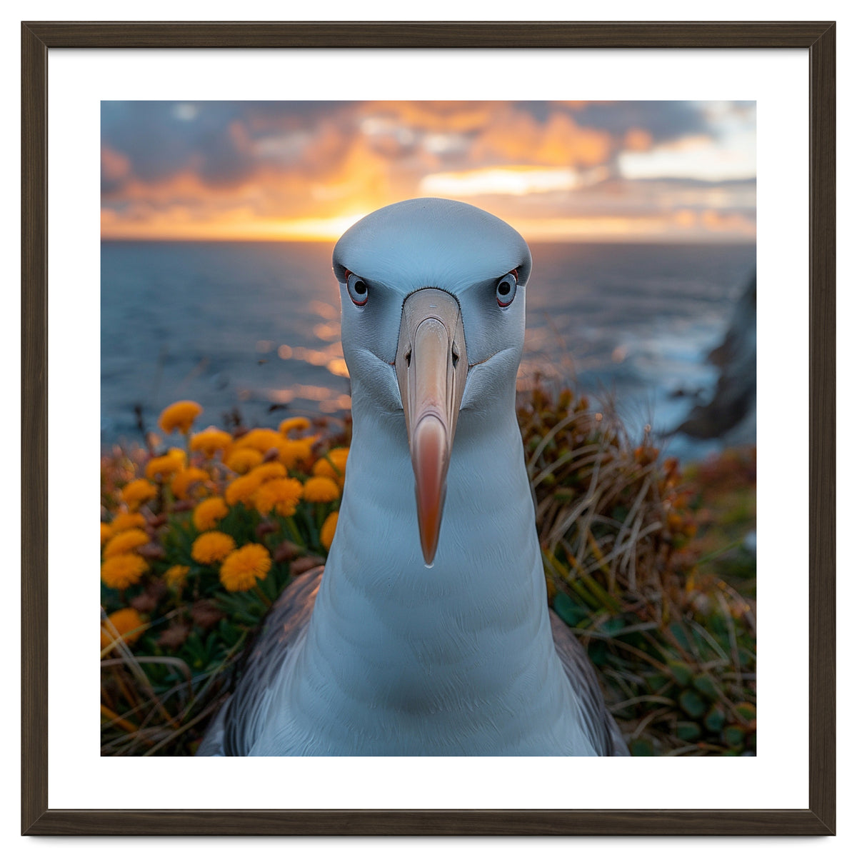 Albatross Bird With Intense Gaze By The Sea