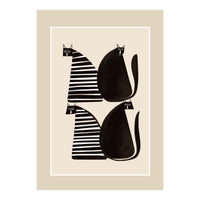 Minimalist Cats In Black And White (Print Only)