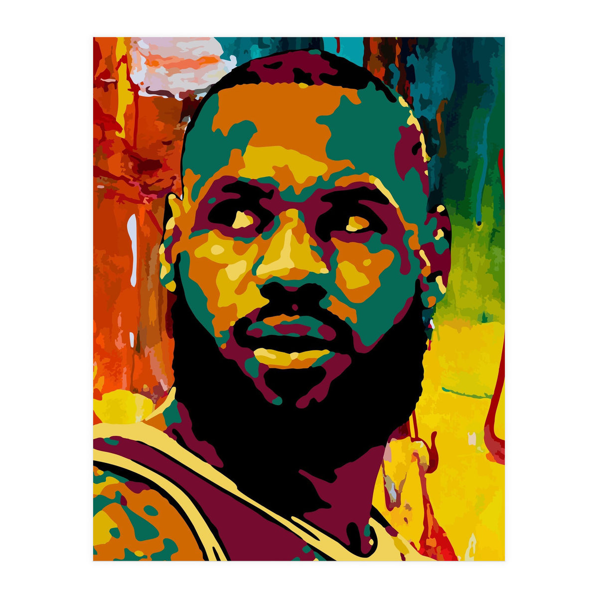 LeBron James Colorful abstract (Print Only)