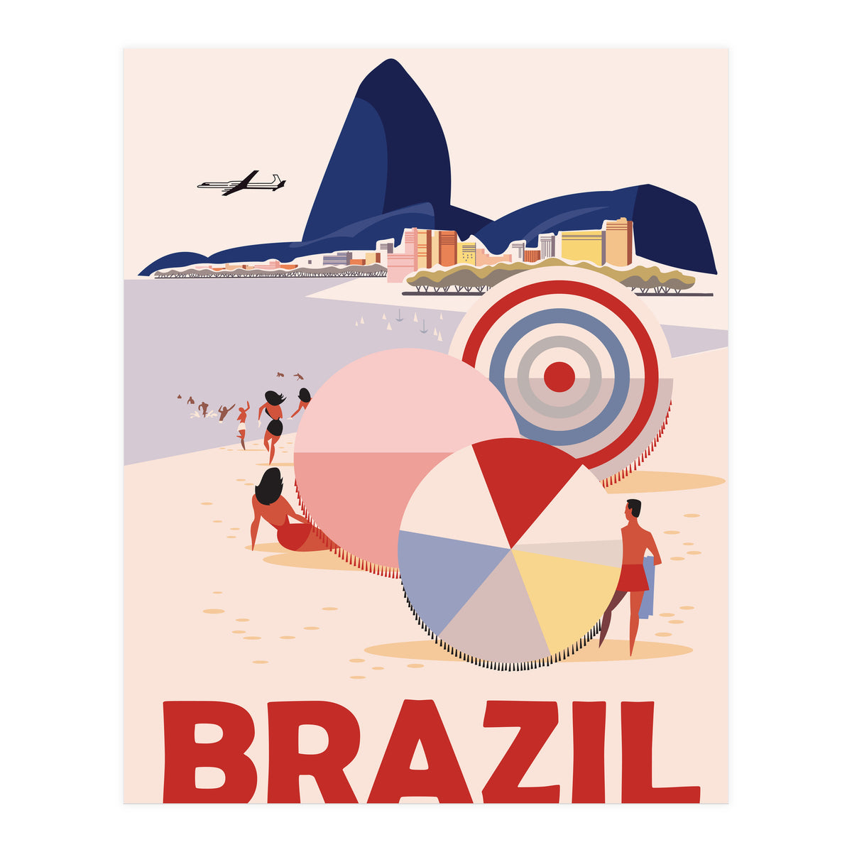 Brazil, Beach, Sao Paulo, City (Print Only)