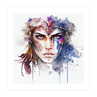 Watercolor Warrior Woman #1 (Print Only)