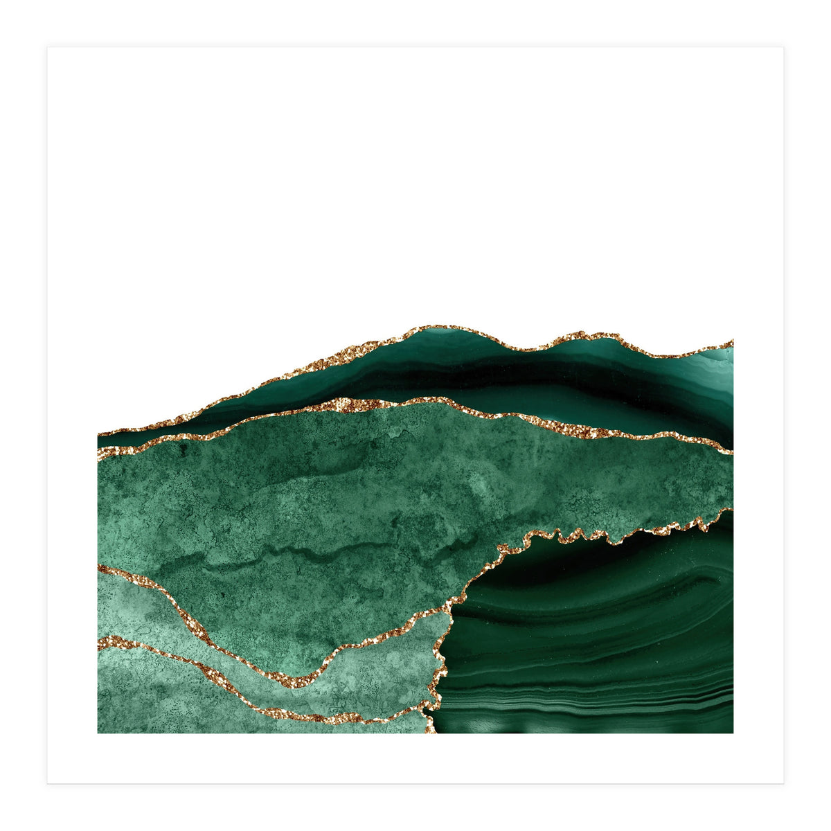 Emerald & Gold Agate Texture 06 (Print Only)