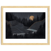 Abstract Landscape Midnight Moon