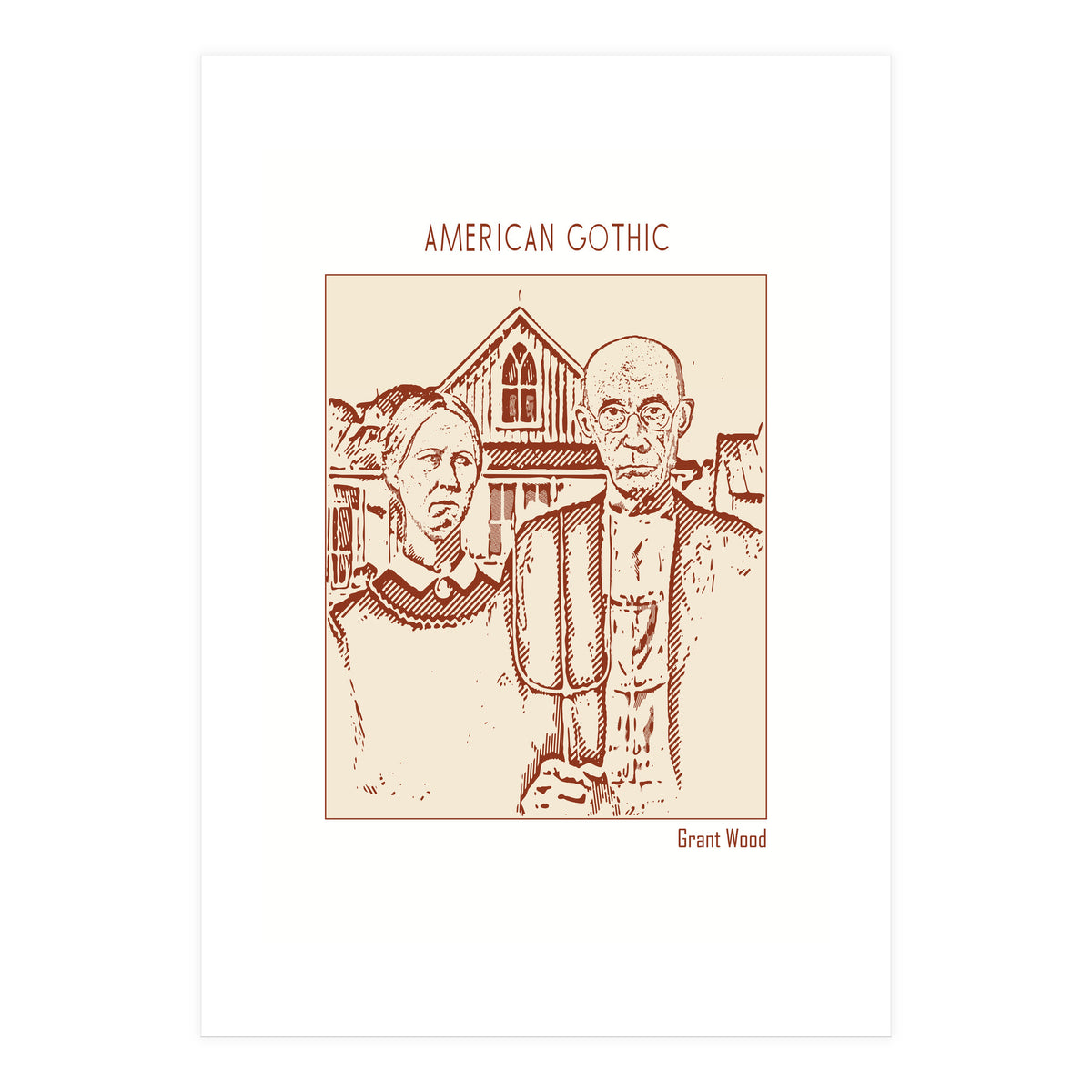 American Gothic – Grant Wood (Print Only)