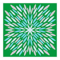 Petal Burst - green, blue, beige (Print Only)