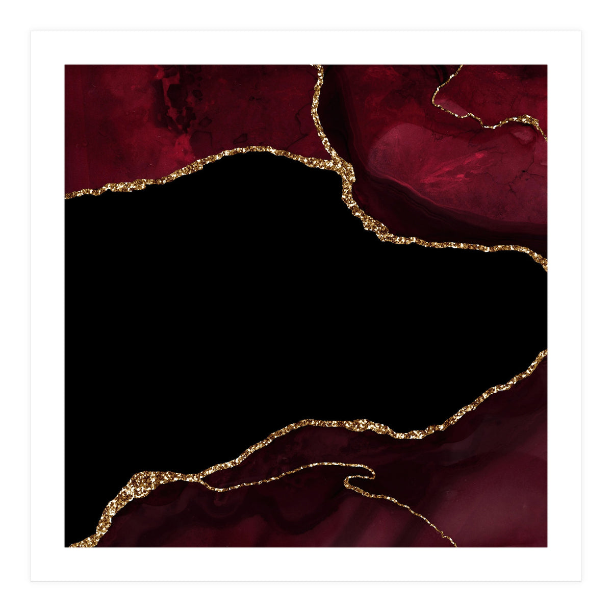 Burgundy & Gold Agate Texture 04  (Print Only)