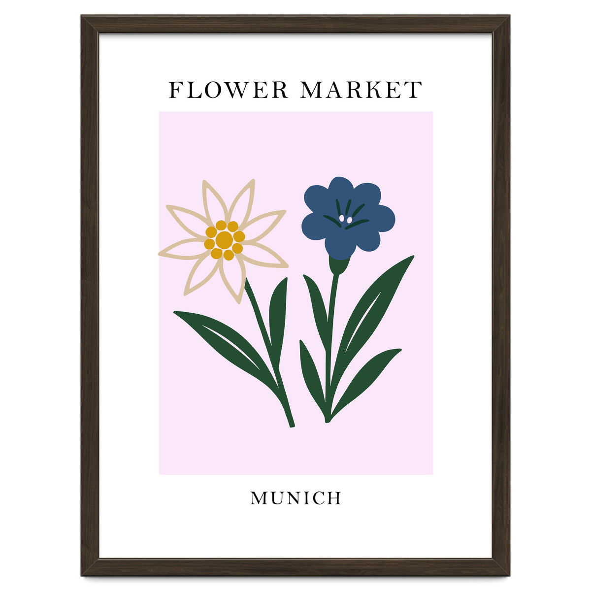 Munich Flower Market - Minimalist Edelweiss Botanical Print