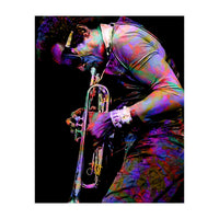 Miles Davis American Jazz Trumpeter Legend Colorful Art (Print Only)