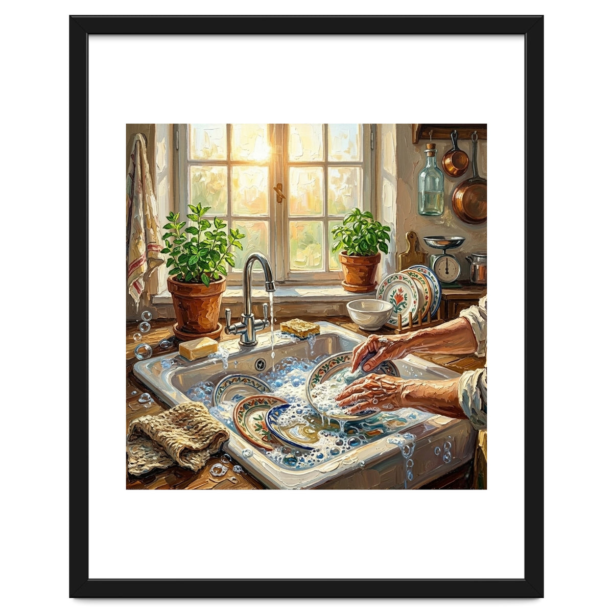 Cozy Kitchen Oil Painting