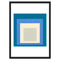 JOSEF ALBERS - HOMAGE TO THE SQUARE: BLUE WHITE GREY