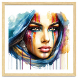 Vivid Warrior Spirit Watercolor Portrait thumbnail
