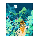 Tiger Walk, Bohemian Jungle Maximalist Nature, Botanical Forest Plants Moon Wild Animals (Print Only) thumbnail