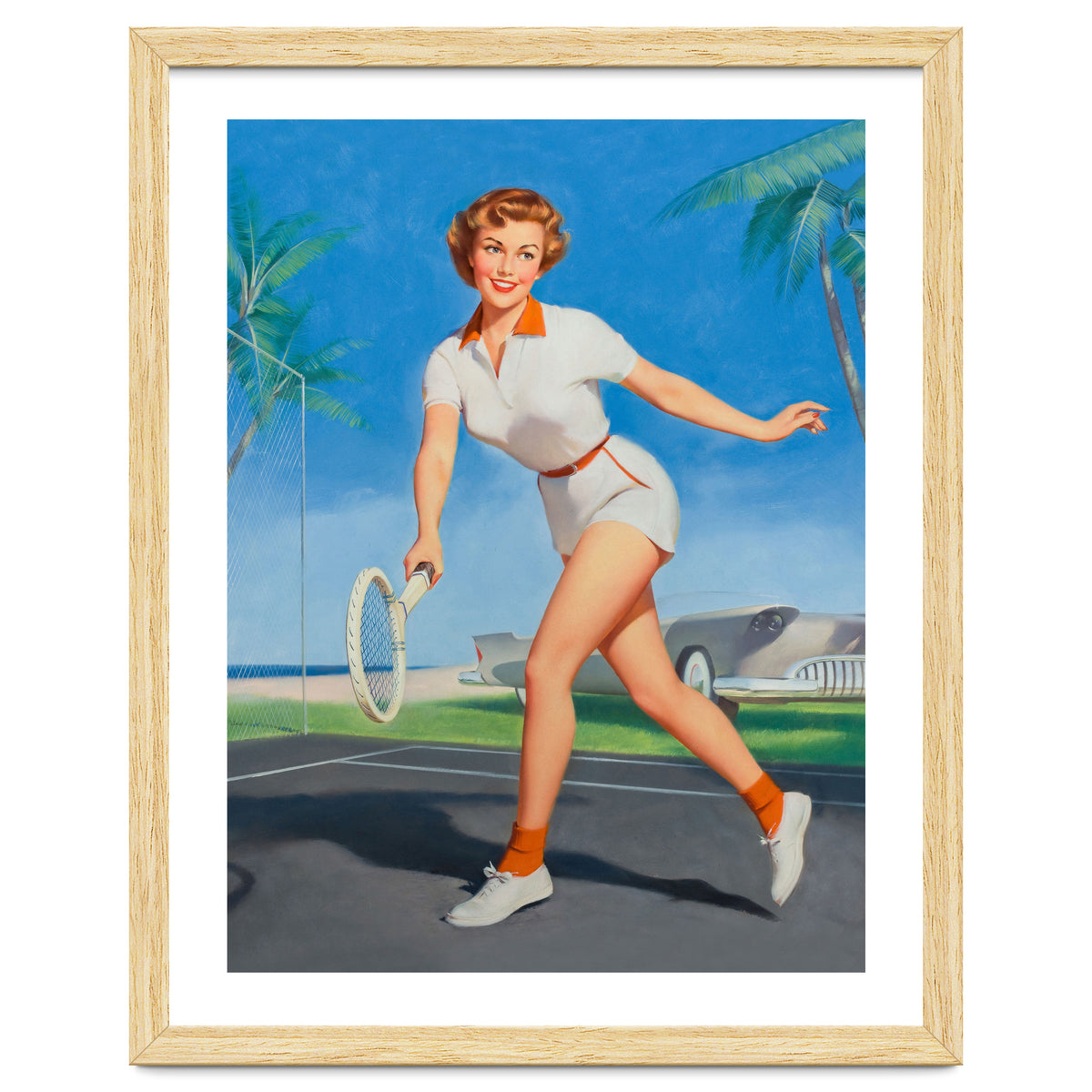 Pinup Girl On The Tennis Course