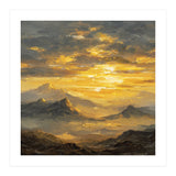 Vibrant Golden Hour Horizon Over Distant Mountain Ridges (Print Only) thumbnail