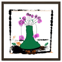 green vase