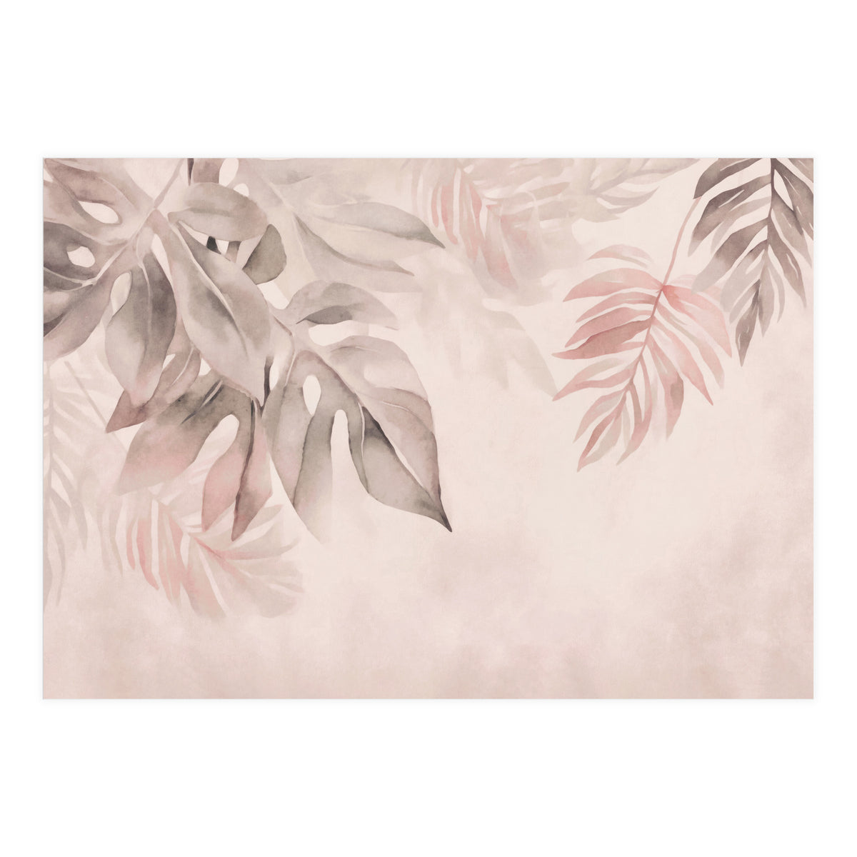 Gentle Leaf Tropical Whispers Watercolor Blush (Print Only)