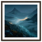 Moonlit Alpine Valley at Night with Shimmering River thumbnail