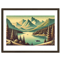 Vintage Alpine Lake Poster