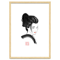 Geisha Face Red Lips
