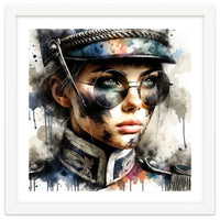 Watercolor Napoleonic Soldier Woman #5