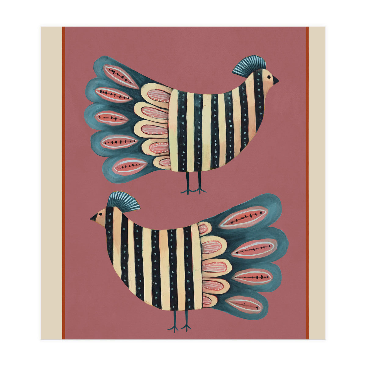 Striped Bird Pair I (Print Only)