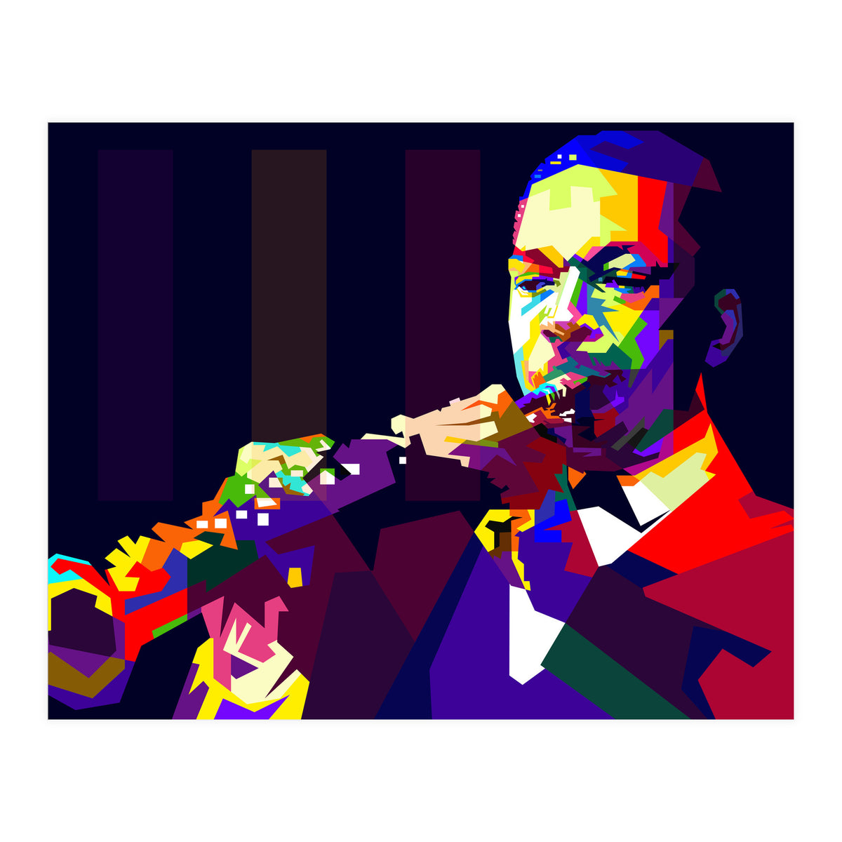 John Coltrane Jazz Musician Pop Art WPAP (Print Only)