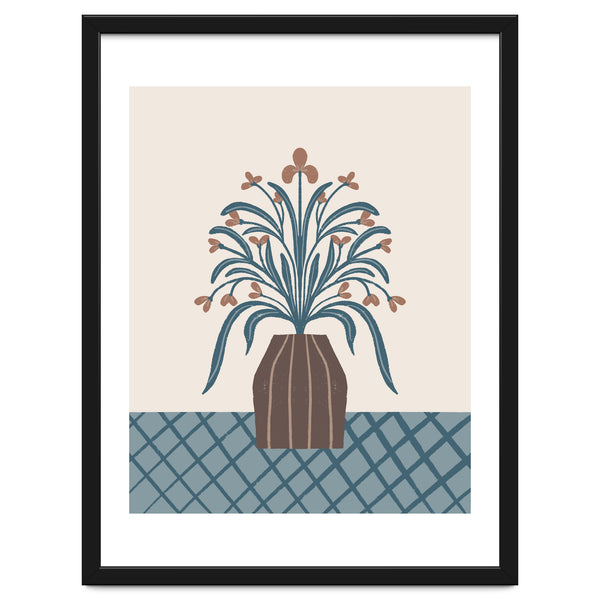 Earthy Modern Vase with Florals