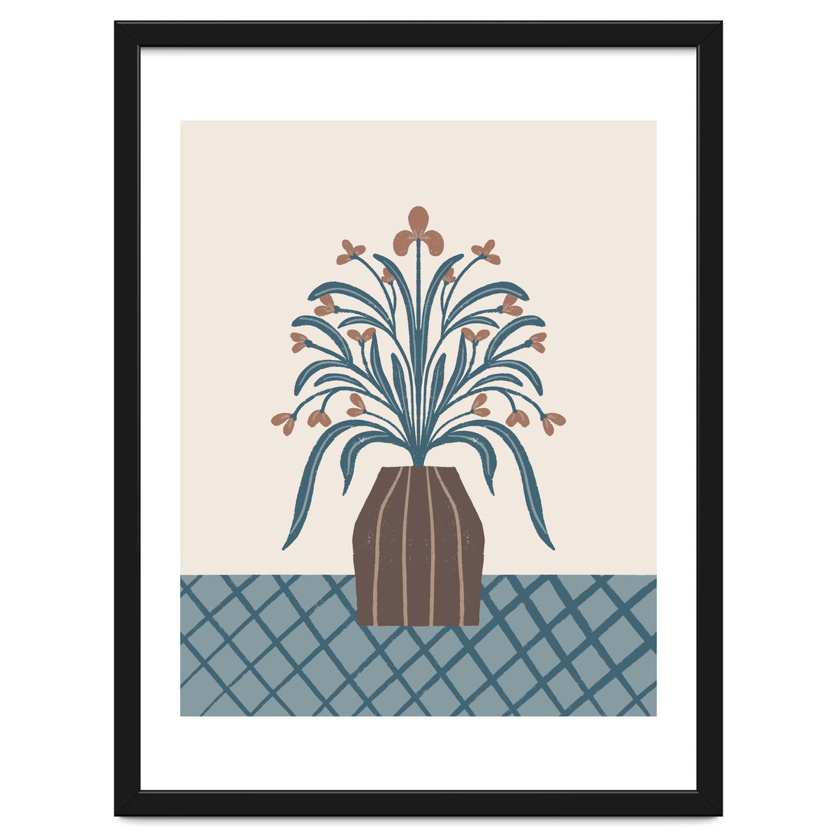 Earthy Modern Vase with Florals