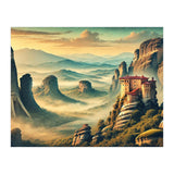 Vintage Greece, Meteora Monasteries Poster (Print Only) thumbnail
