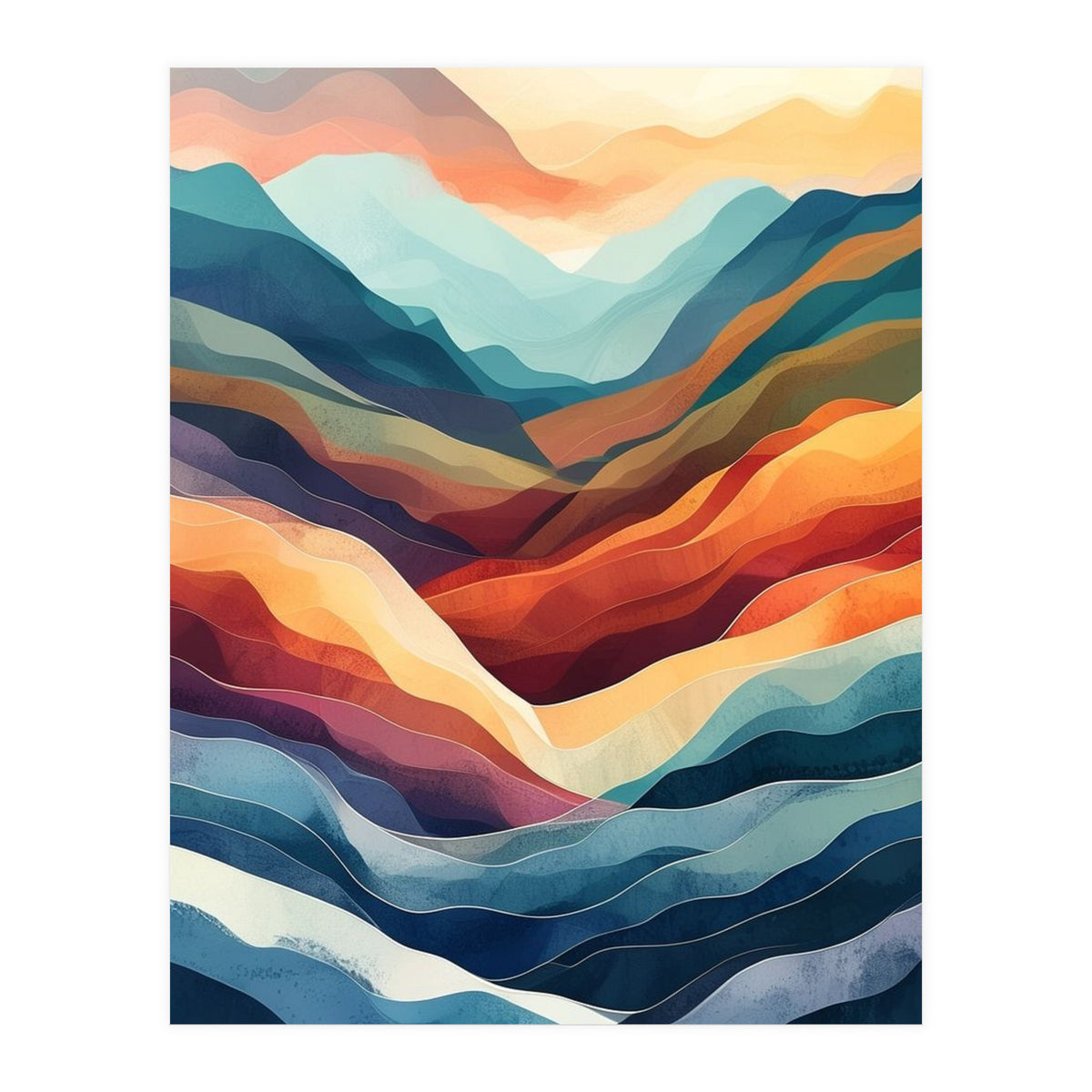 Abstract Ethereal Mountain Landscape (Print Only)
