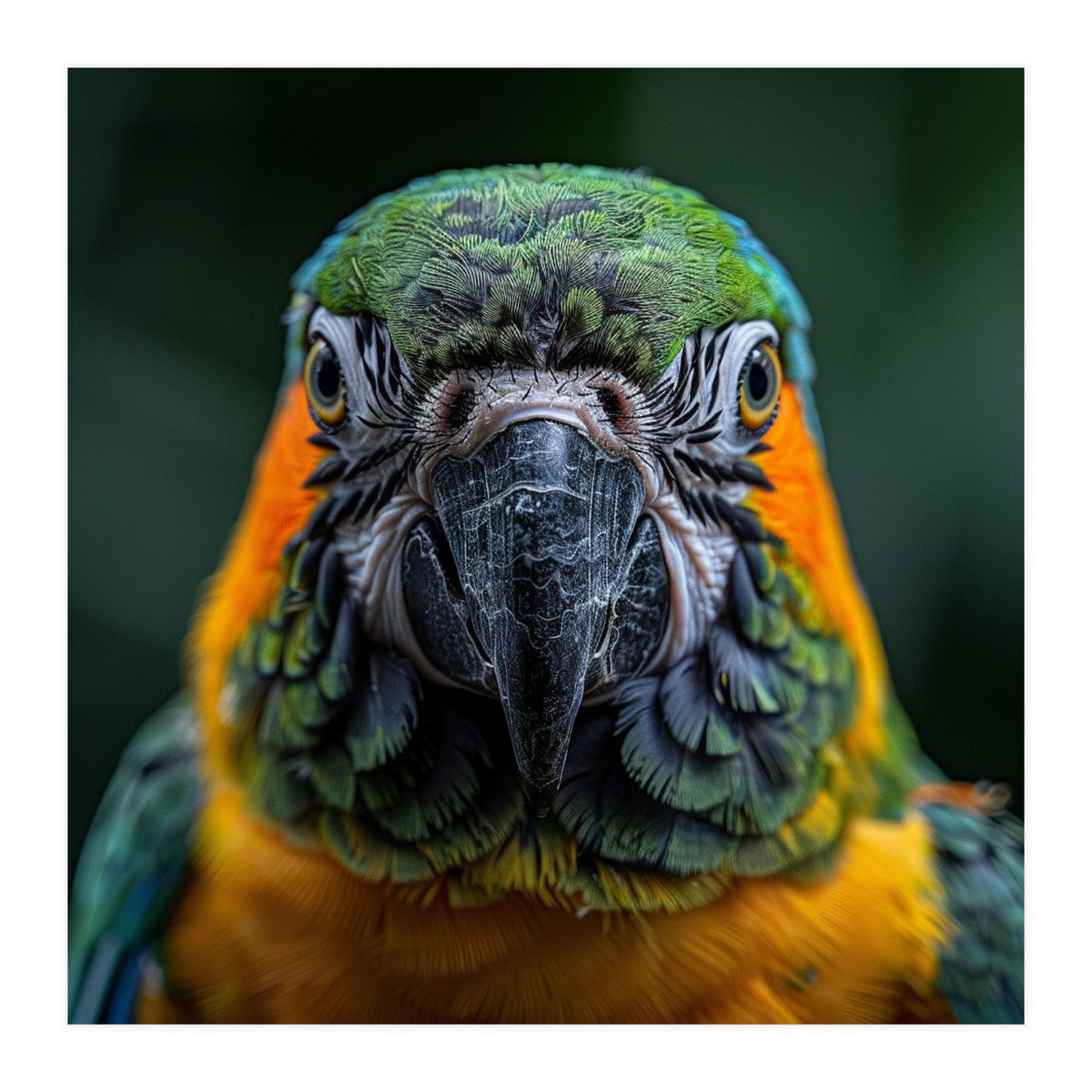 Blue And Gold Macaw Face Focused Portrait (Print Only)