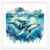 Mother And Calf Whales Watercolor thumbnail