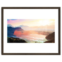 Sunrise Grandeur, Scenic Nature Landscape, Ocean Beach Travel Photography, Sea Waves Mindfulness