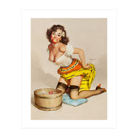 Pinup Girl Bobbing For Apples (Print Only)