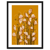 Linocut Flower Meadow Mustard Yellow thumbnail