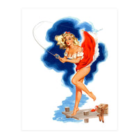 Pinup Sexy Girl And A Fishing Accident (Print Only)