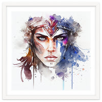 Watercolor Warrior Woman #1