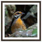 Colorful Bird Perched Among Rocks And Foliage thumbnail