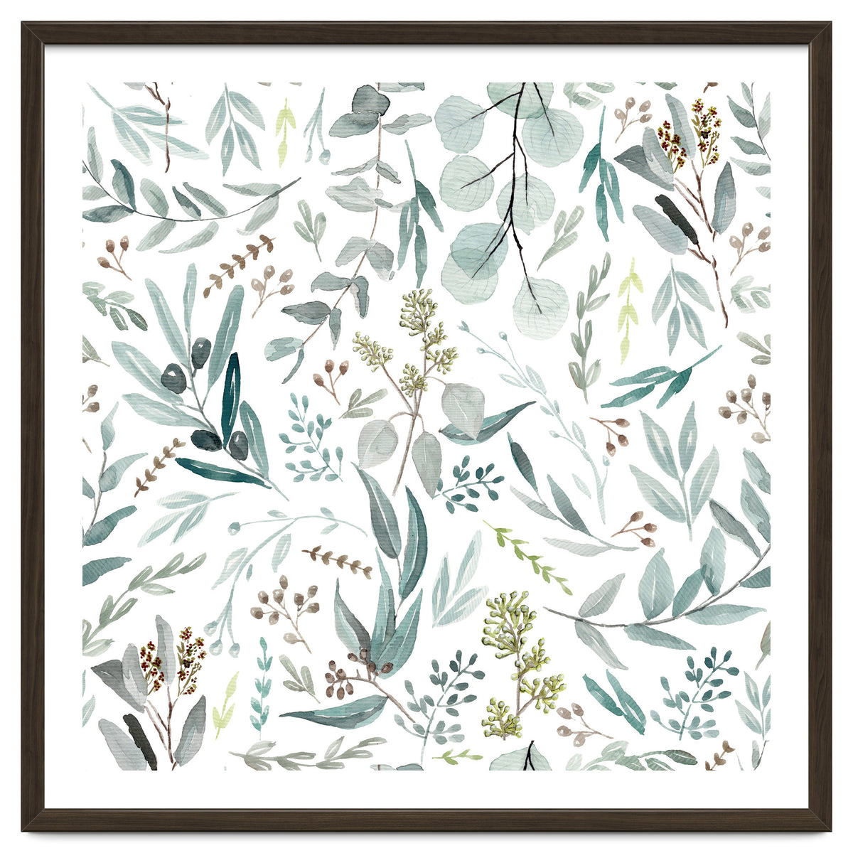 Eucalyptus Leaves Botanical Pattern