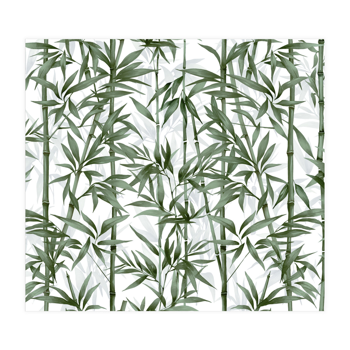 Bamboo Moody Green White (Print Only)