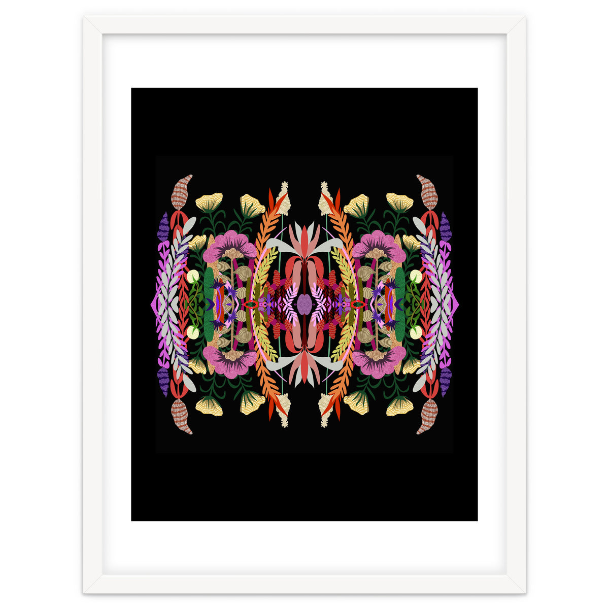 The Butterfly Effect Series 01, Paint Blot Mirror Colorful, Symmetrical Graphic, Eclectic Mandala