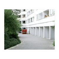 Red container in the residential site (Print Only)