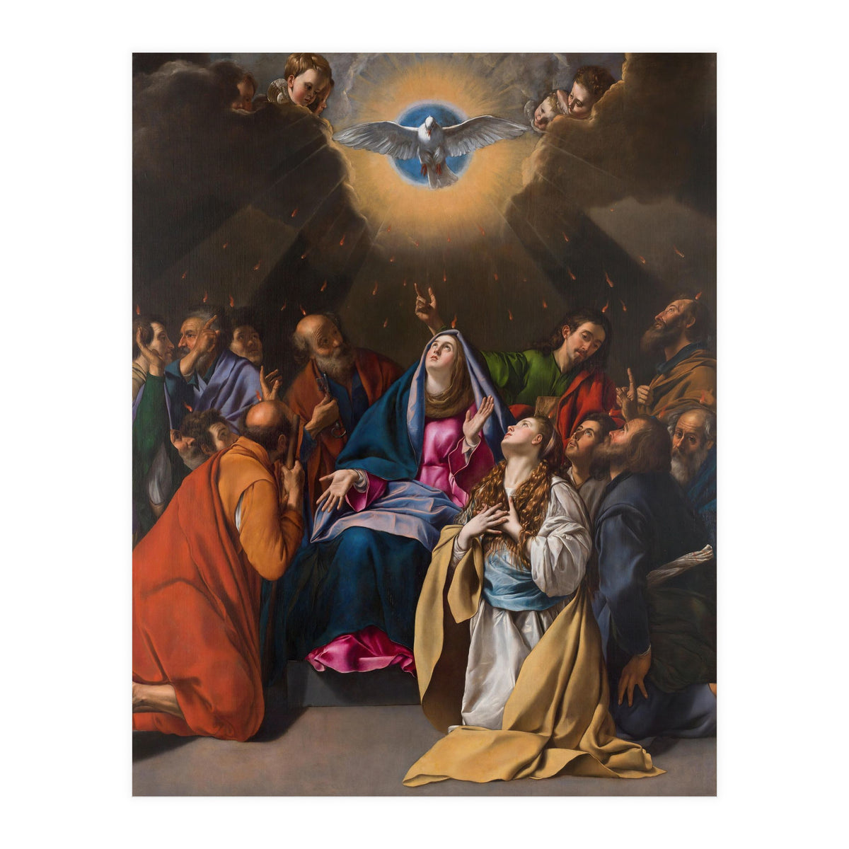 Fray Juan Bautista Maíno / 'Pentecost', 1615-1620, Spanish School, Oil on canvas, 324 cm x 246 cm. (Print Only)