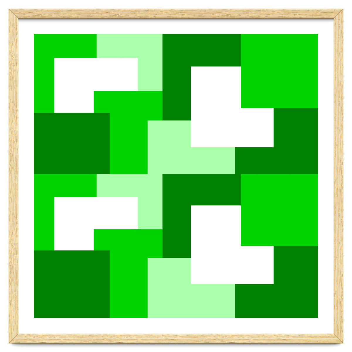 Green Abstract Square Tiles