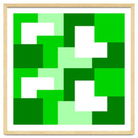 Green Abstract Square Tiles