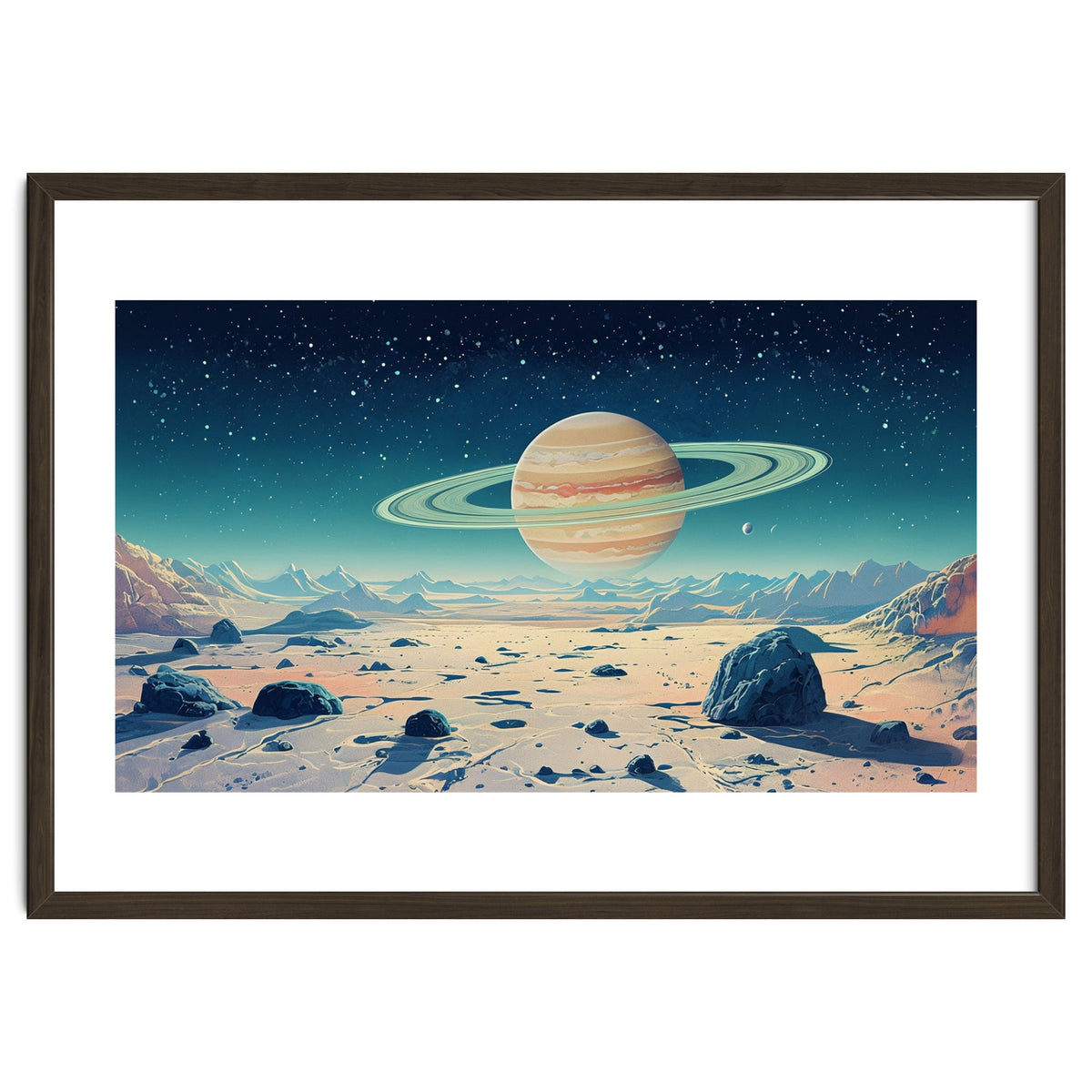 Alien Horizon: Saturn-Inspired Planetary Landscape