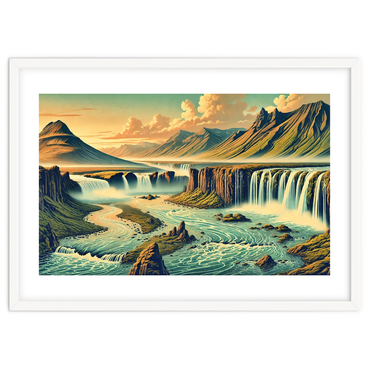 Vintage Iceland, Landscape Poster