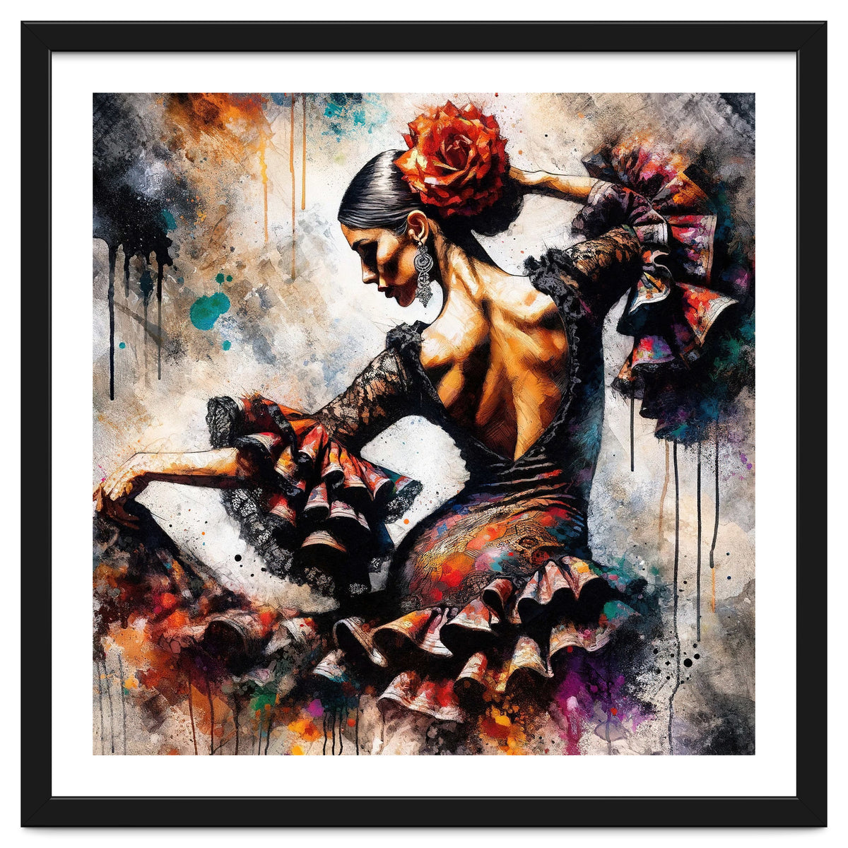 Watercolor Flamenco Dancer #4