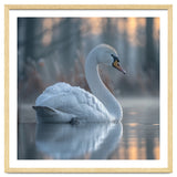 Graceful Swan Floating On Calm Water thumbnail