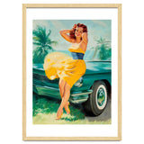 Pinup Girl Posing In Front Of The Car thumbnail